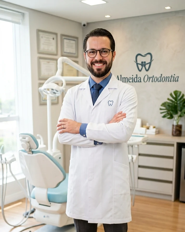 Dr. Rafael Almeida, Especialista em Ortodontia, no consultório